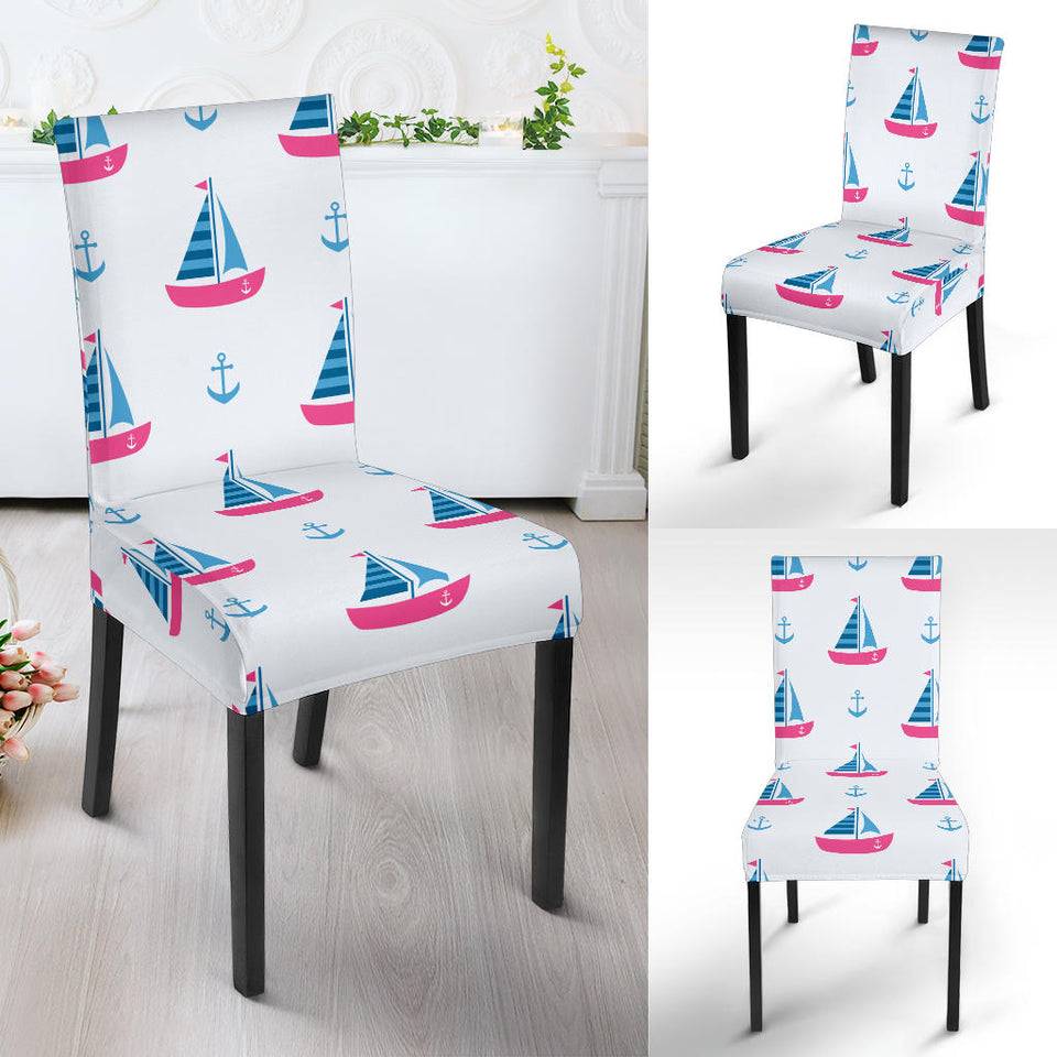 Sailboat Anchor Pattern Dining Chair Slipcover
