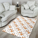 Cute Corgi Heart Star Bone Pattern Area Rug
