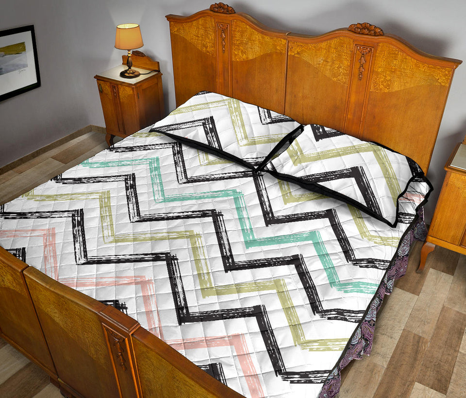 zigzag  chevron paint pattern Quilt Bed Set