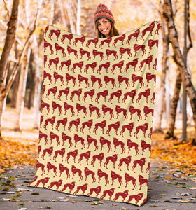 Greyhound Pattern Print Design 04 Premium Blanket