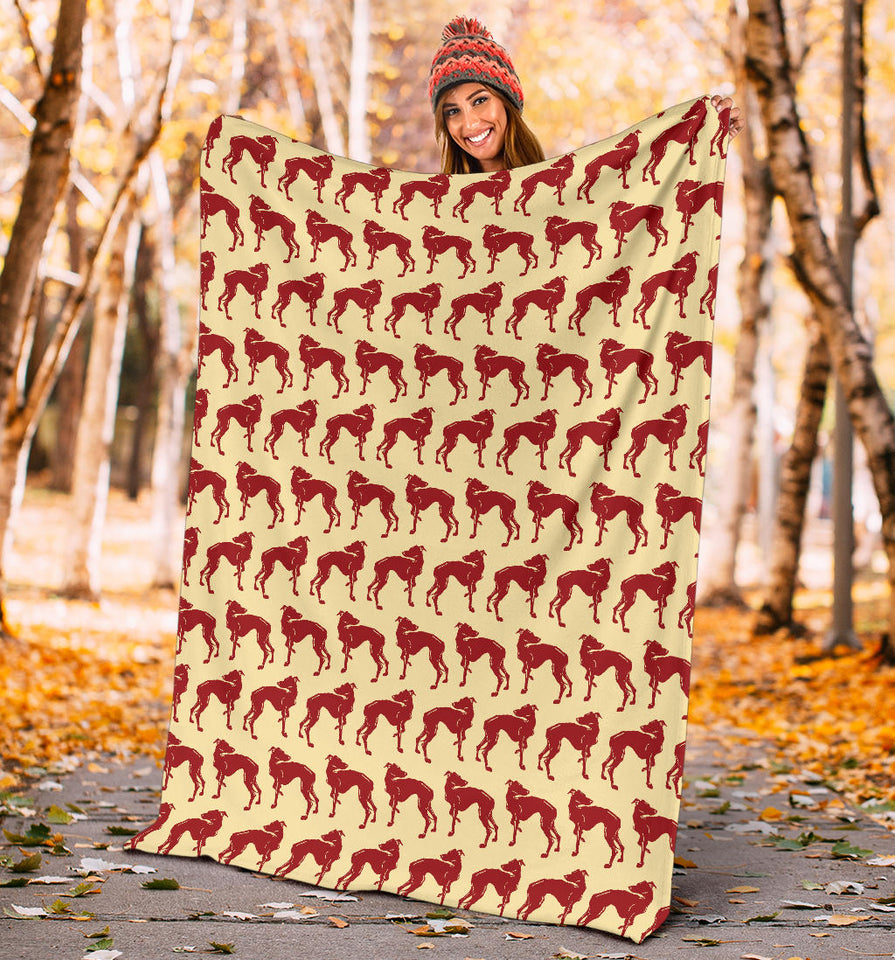 Greyhound Pattern Print Design 04 Premium Blanket