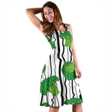 Cool Broccoli Pattern Sleeveless Midi Dress