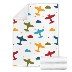 Airplane Star Cloud Colorful Premium Blanket