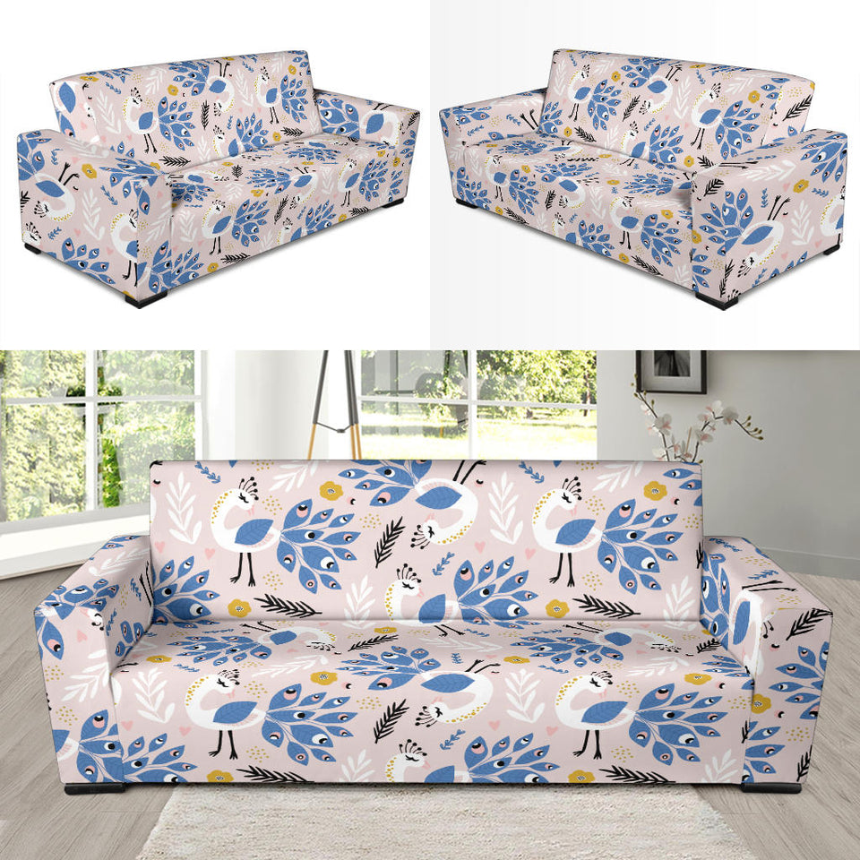 Cute Peacock Pattern Sofa Slipcover
