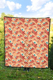 Camper Van Pattern Print Design 03 Premium Quilt