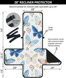blue butterfly pattern Recliner Cover Protector