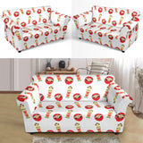 Daruma Japanese Wooden Doll Loveseat Couch Slipcover