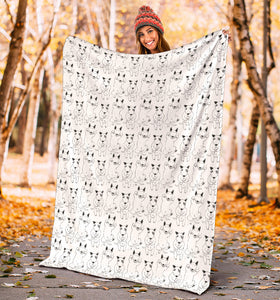 Bull Terrier Pattern Print Design 02 Premium Blanket