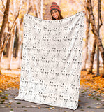 Bull Terrier Pattern Print Design 02 Premium Blanket