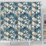 Shell Polynesian Tribal Design Pattern Shower Curtain Fulfilled In US