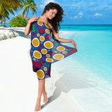 Passion Fruit Blue Background Sarong