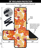 Orange yellow orchid flower pattern background Recliner Cover Protector