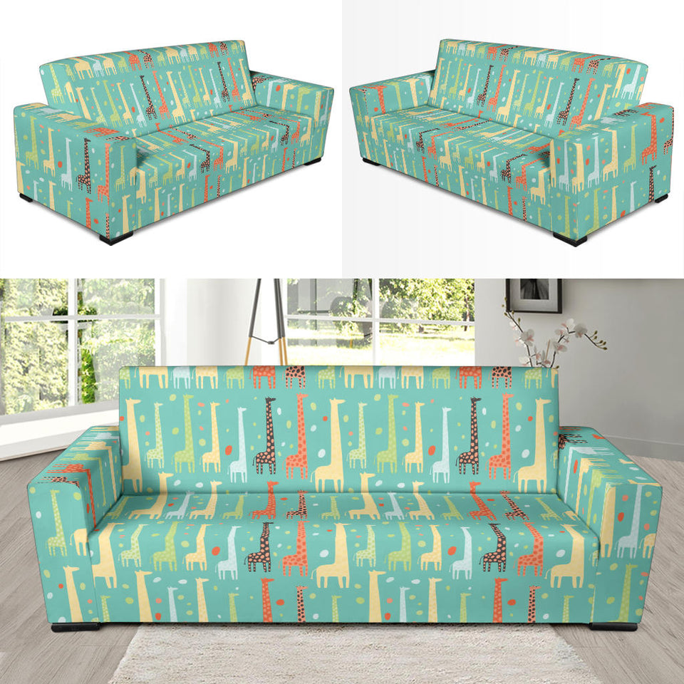 Giraffe Pattern Print Design 01 Sofa Slipcover