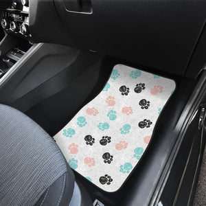 Dog Paws Pattern Print Design 04 Front Car Mats