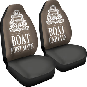 Car Seat Covers - Boat Captain And First Mate Brown