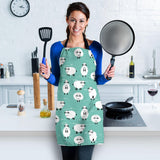 Cute Sheep Green Background Adjustable Apron