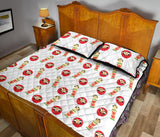 Daruma japanese wooden doll Quilt Bed Set
