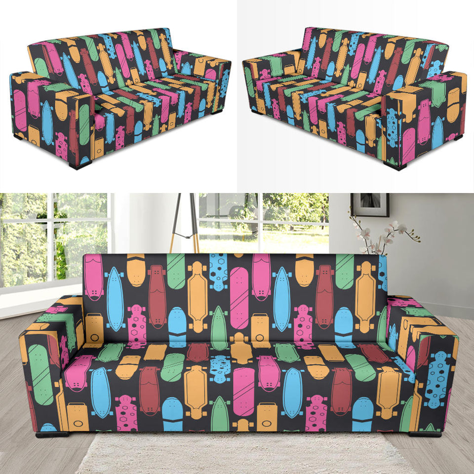 Skate Board Pattern Print Design 02  Sofa Slipcover
