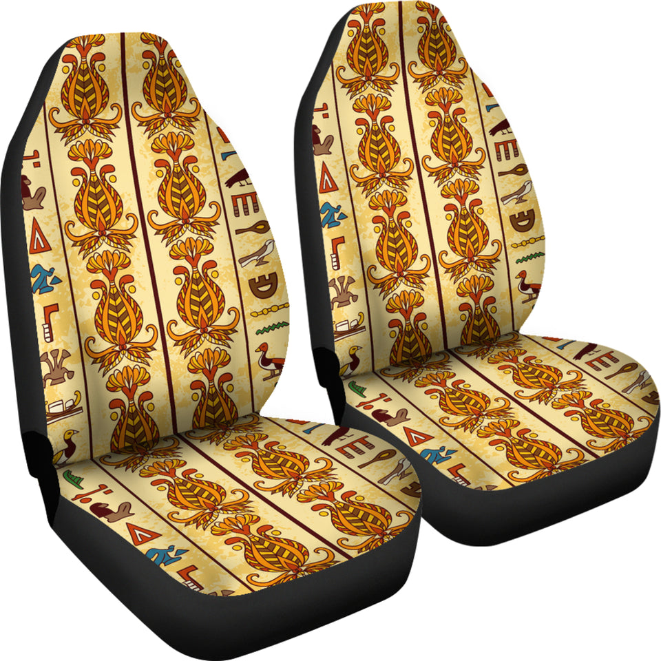 Egypt Hieroglyphics Pattern Print Design 04 Universal Fit Car Seat Covers