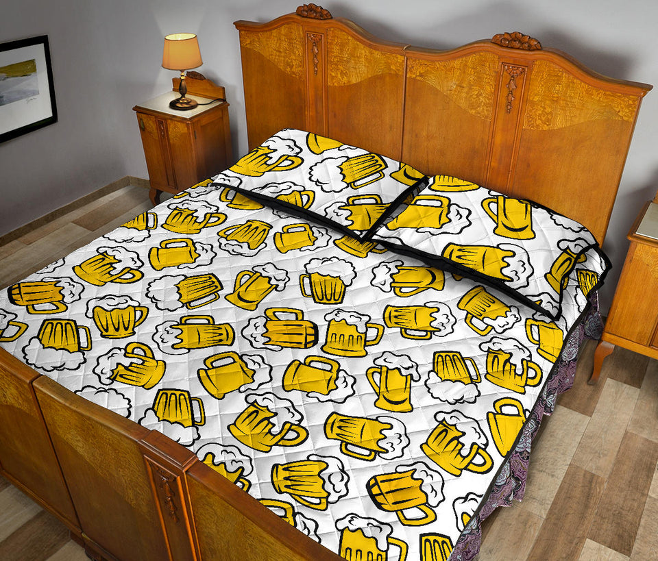 Beer design pattern Quilt Bed Set