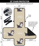Cute Siberian Husky Chair Cover Protector