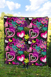 Heart Dot Wave Star Creative Design Pattern Premium Quilt