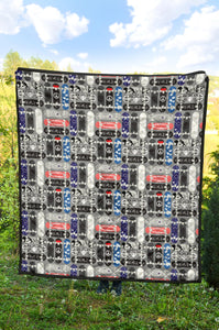 Skate Board Pattern Print Design 04 Premium Quilt
