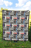 Skate Board Pattern Print Design 04 Premium Quilt
