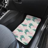 Pink Lotus Waterlily Leaves Pattern Front Car Mats