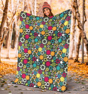 Gear Pattern Print Design 03 Premium Blanket