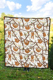 Sloths Hanging On The Tree Pattern Premium Quilt