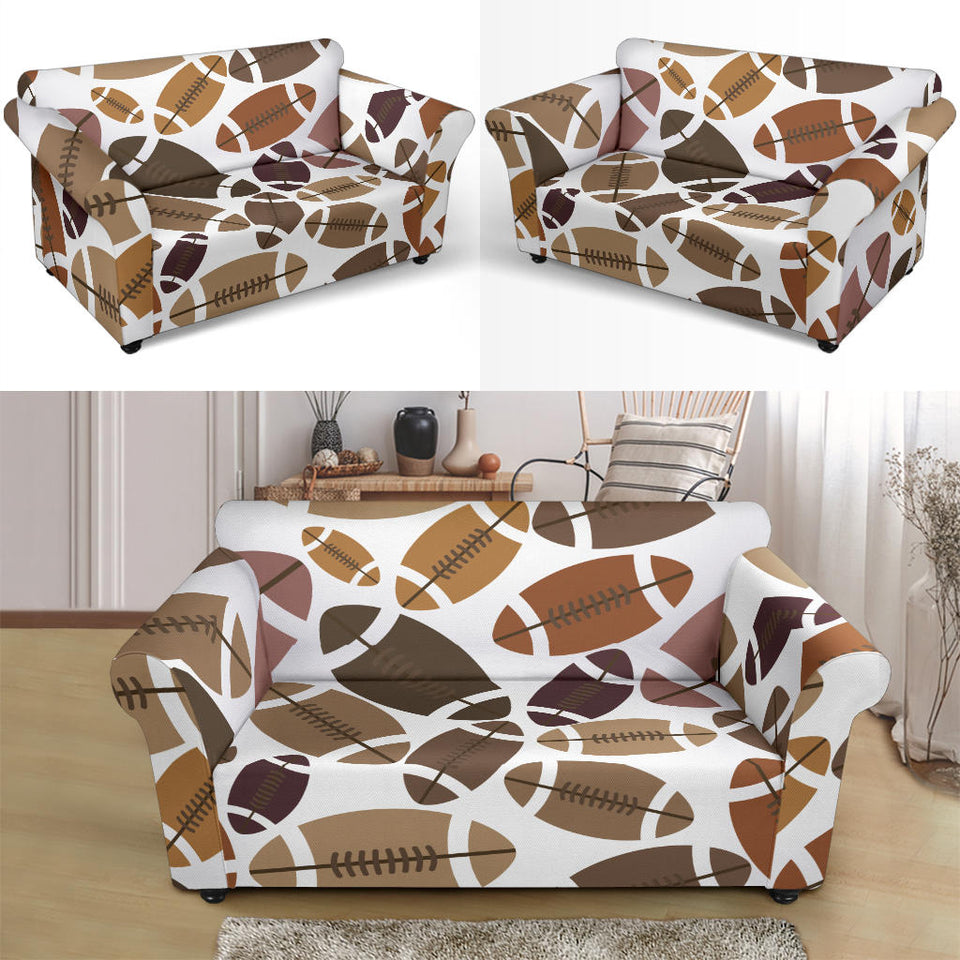 American Football Ball Pattern Loveseat Couch Slipcover