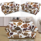 American Football Ball Pattern Loveseat Couch Slipcover