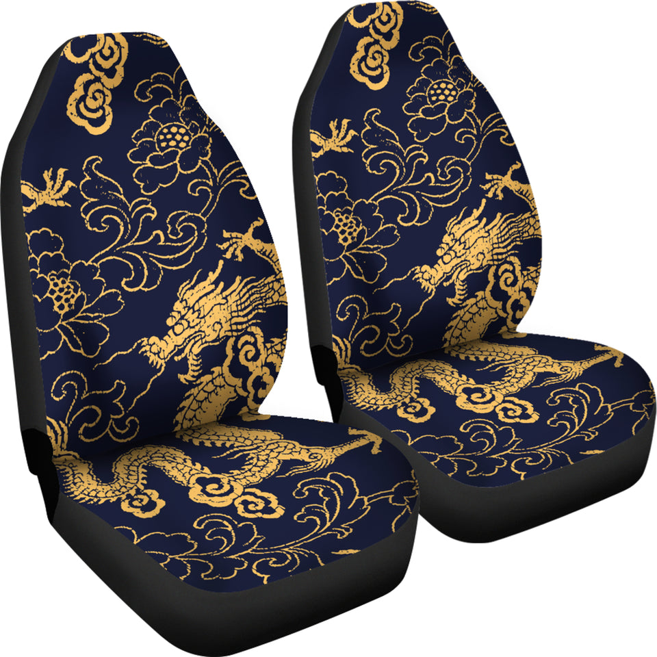 Gold Dragon Pattern Universal Fit Car Seat Covers