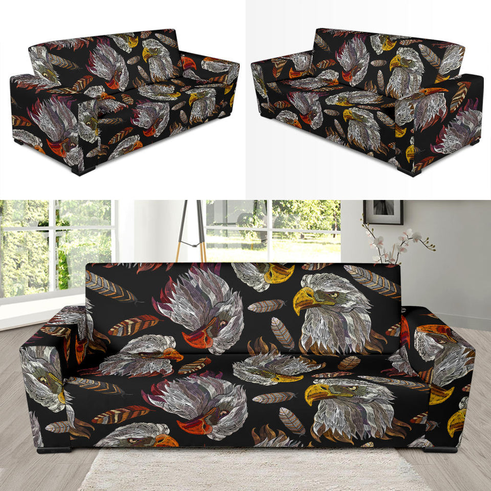 Eagle Pattern Print Design 05 Sofa Slipcover