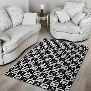 Music Notes Pattern Print Design 01 Area Rug