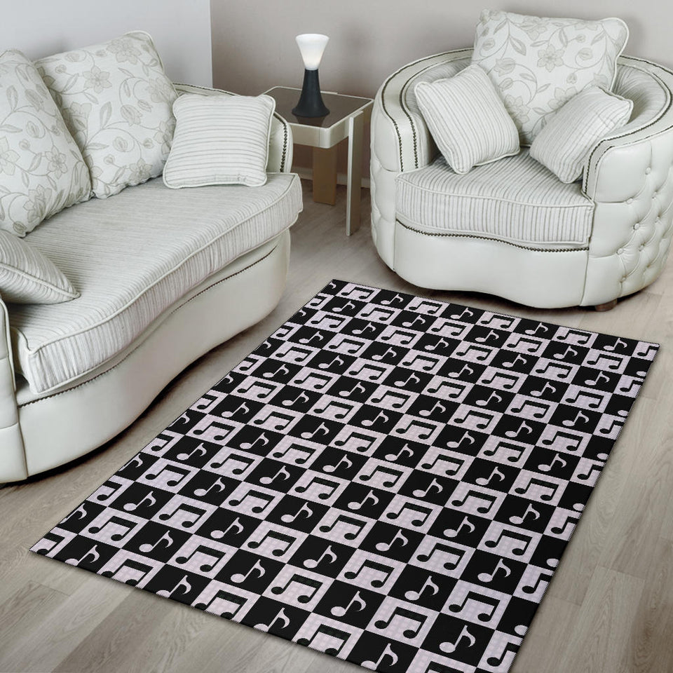 Music Notes Pattern Print Design 01 Area Rug