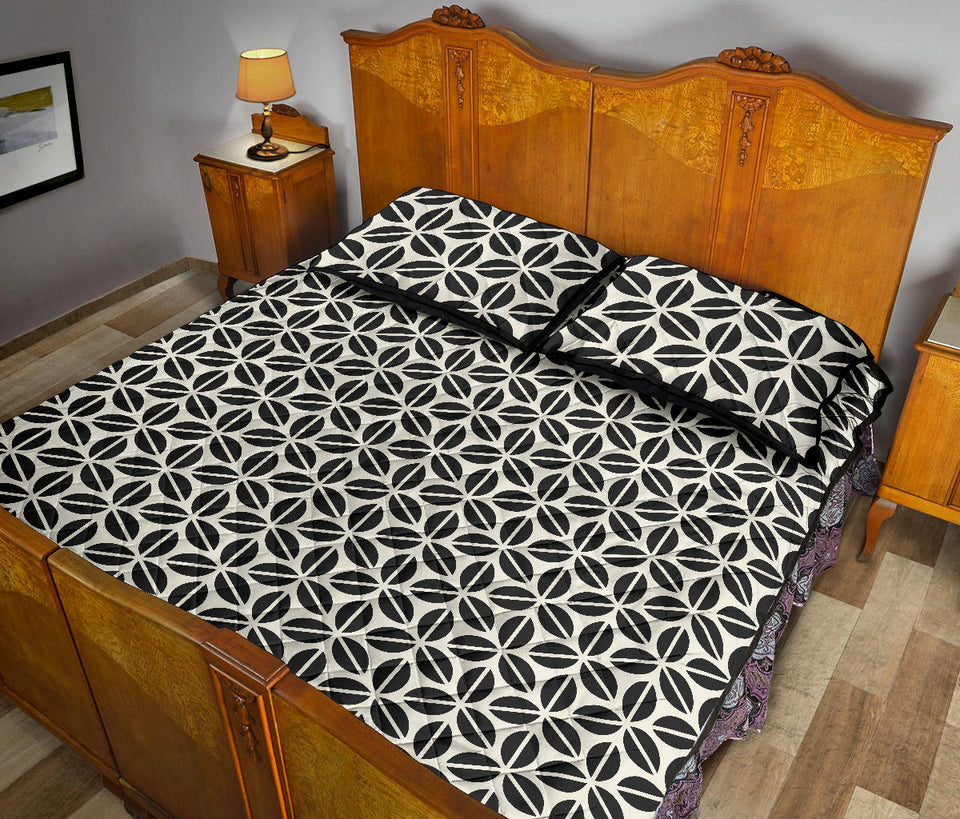 Coffee bean abstract modern pattern Quilt Bed Set