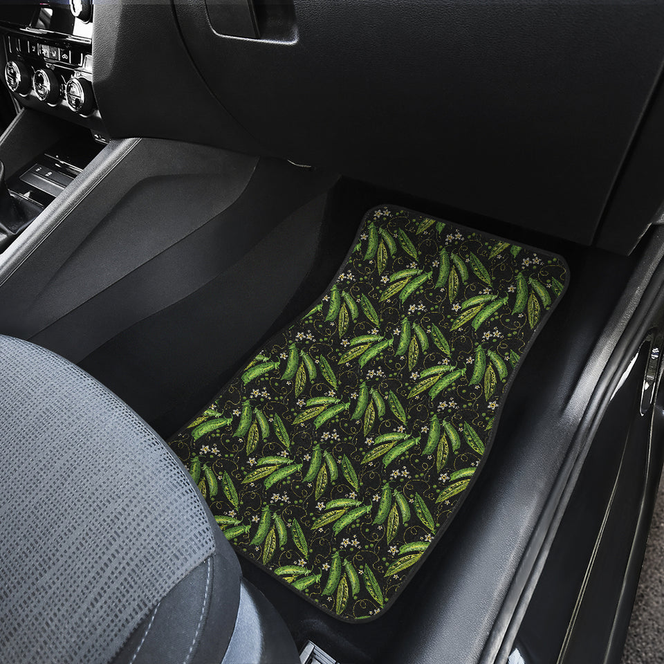 Green Peas Pattern Print Design 02 Front Car Mats