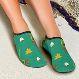 Cute Frog Dragonfly Design Pattern Aqua Shoes