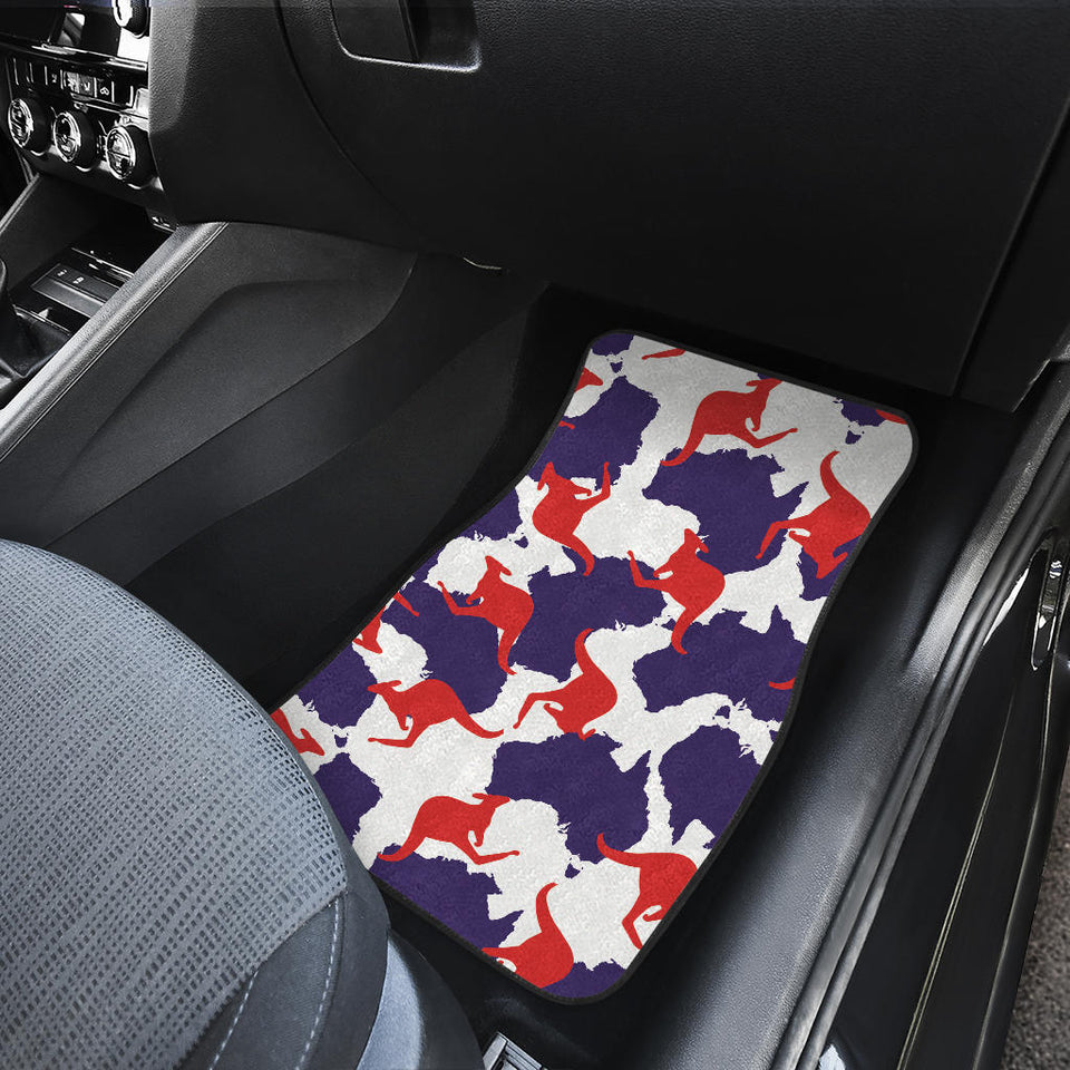 Kangaroo Australian Pattern Front And Back Car Mats
