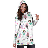 Cute Mermaid Dolphin Fish Starfish Pattern Women'S Hoodie Dress