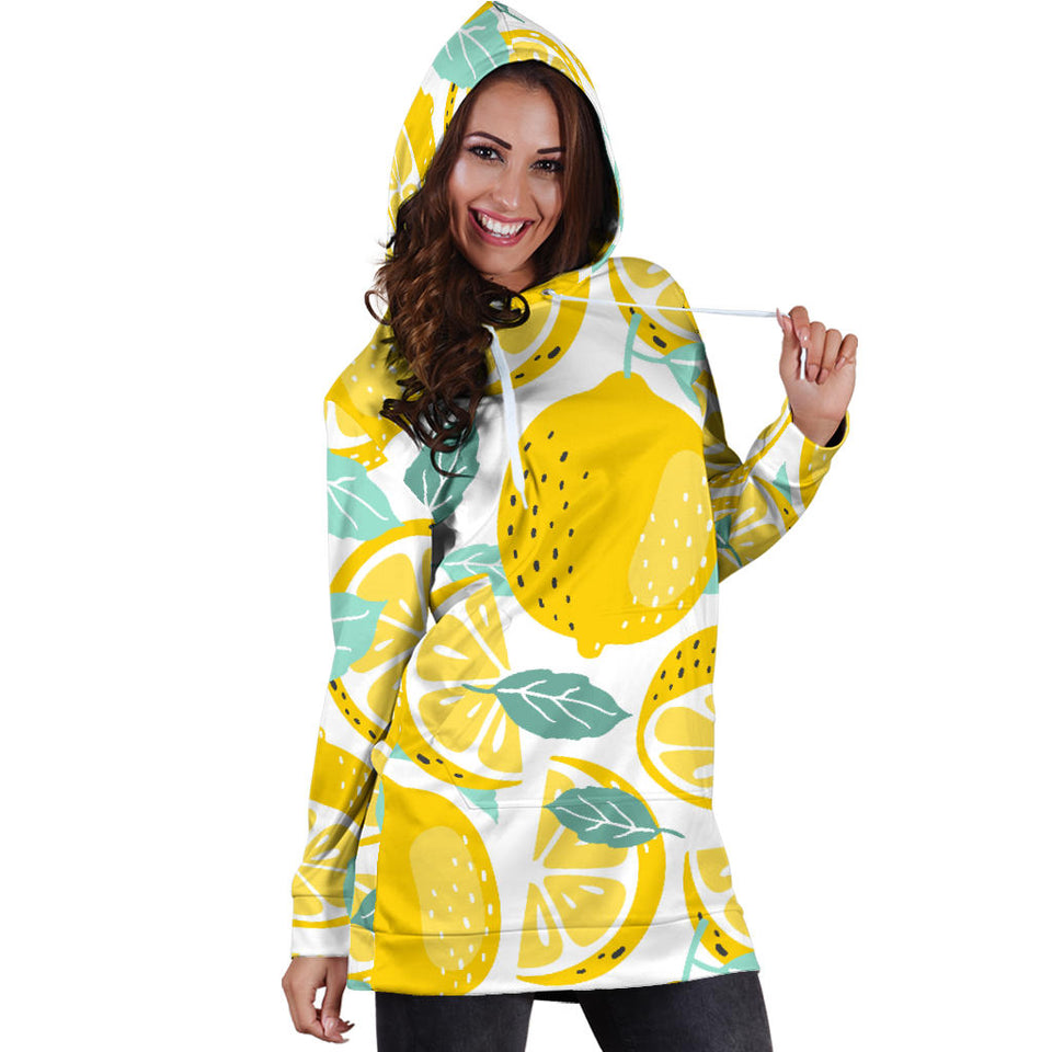 Lemon Design Pattern Women'S Hoodie Dress