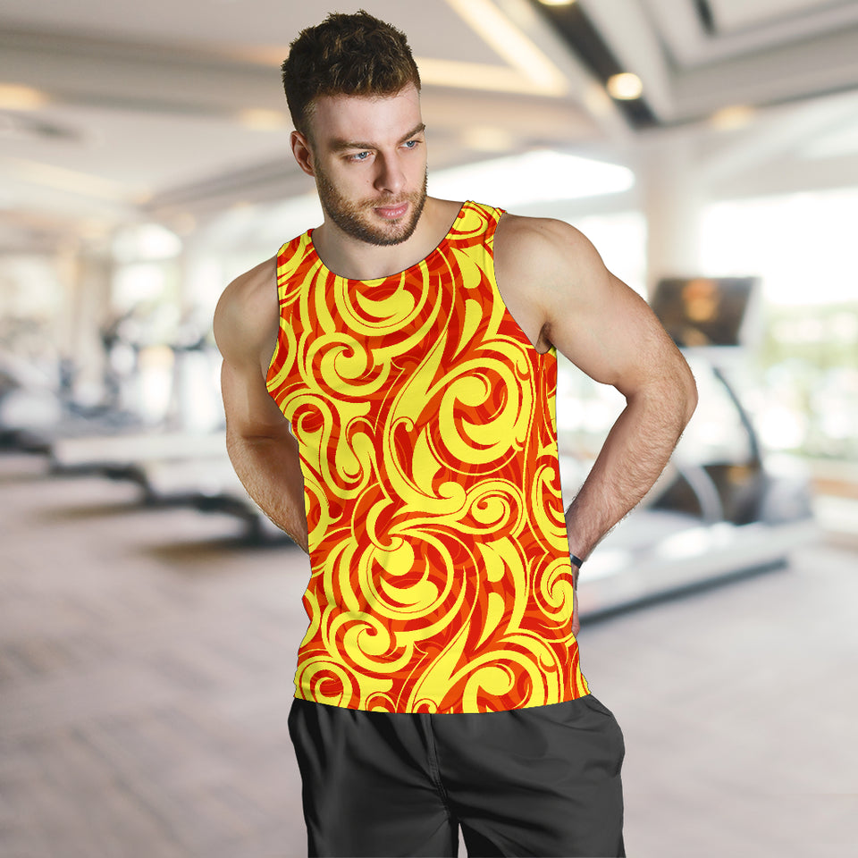 Fire flame design pattern Men Tank Top