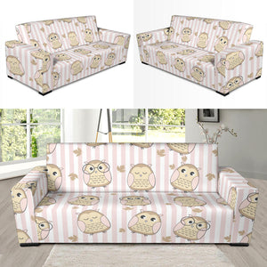 Cute Owl Leaf Sofa Slipcover