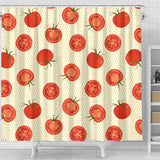 Tomato Dot Background Shower Curtain Fulfilled In US