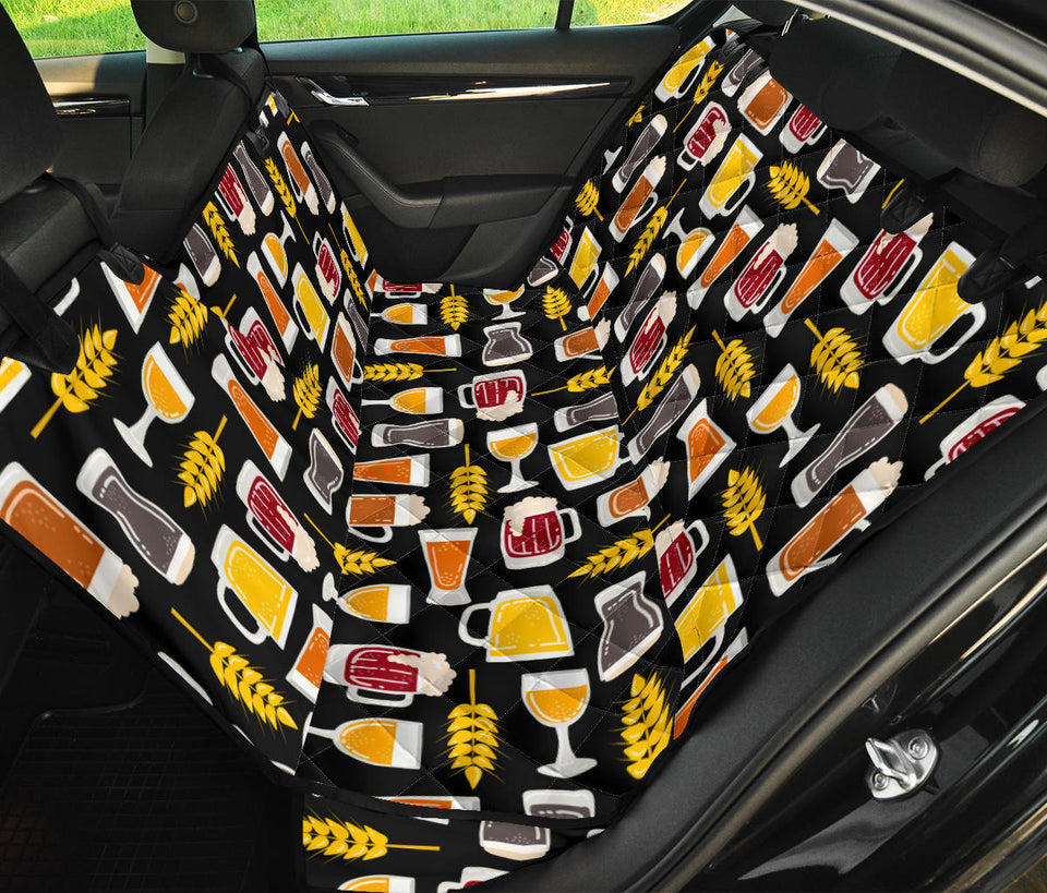 Beer Type Pattern Dog Car Seat Covers