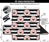 Donuts pink icing striped pattern Sofa Cover Protector