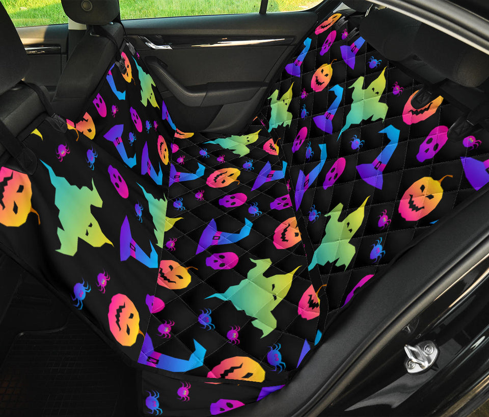 Colorful Halloween Background Dog Car Seat Covers