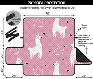 Llama Alpaca pink background Sofa Cover Protector